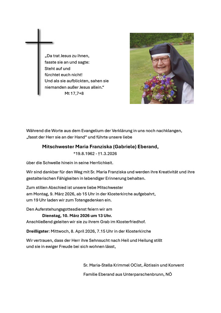 Sr. Maria Franziska (Gabriele)  Eberand